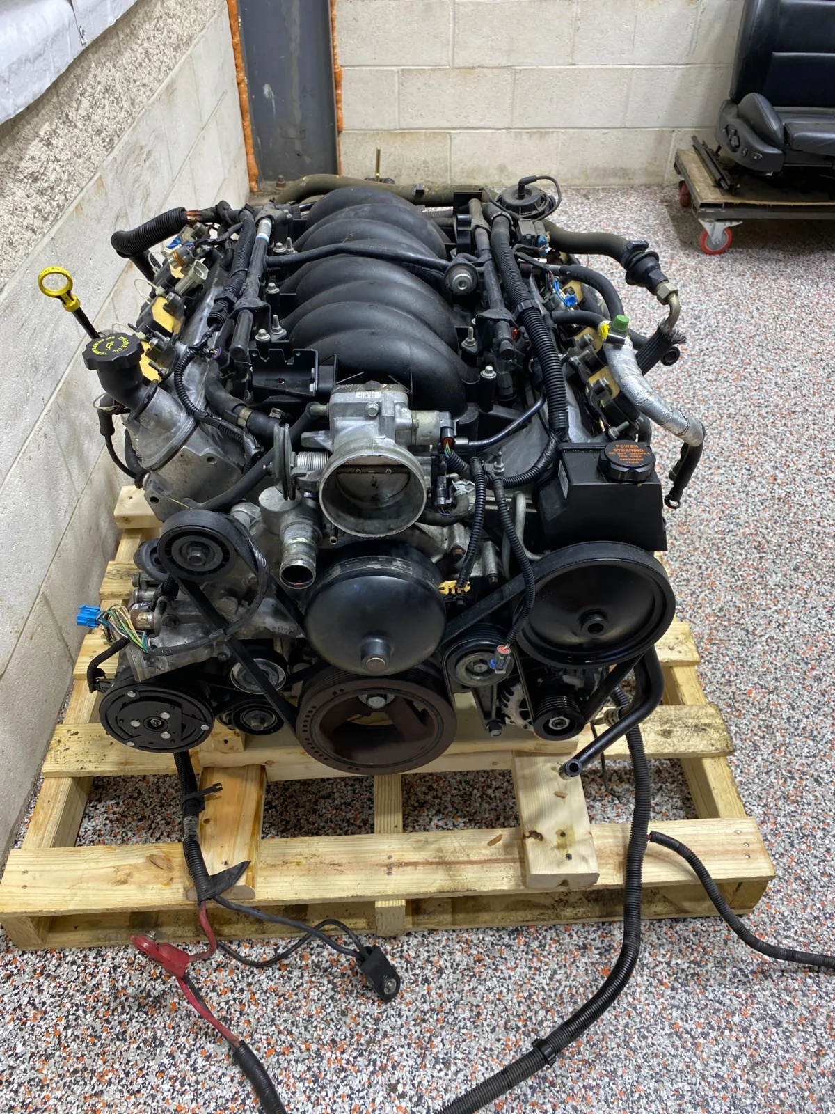 Second image of 2002 Pontiac Firebird LS1 5.7L V8 Engine & T-56 6-Speed Manual Transmission Dropout | 88K Miles | $3,950