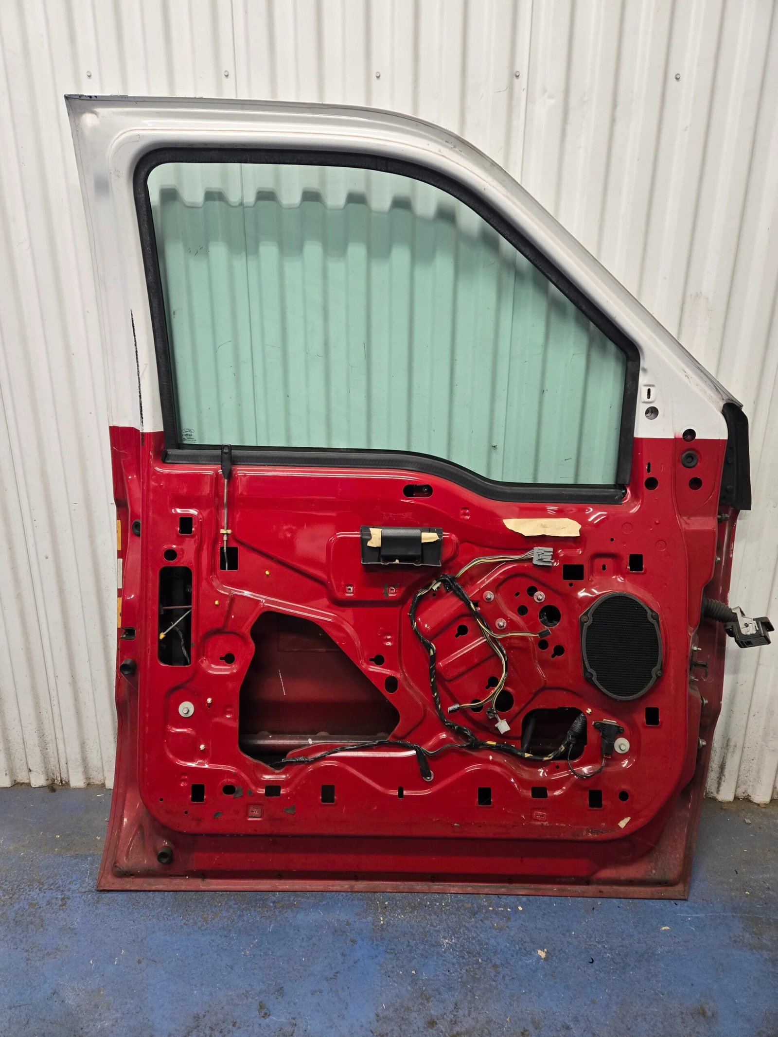 Second image of 2013-2016 Ford F250 F350 F450 F550 Super Duty Left Front Driver Door w/ Power Window, Red