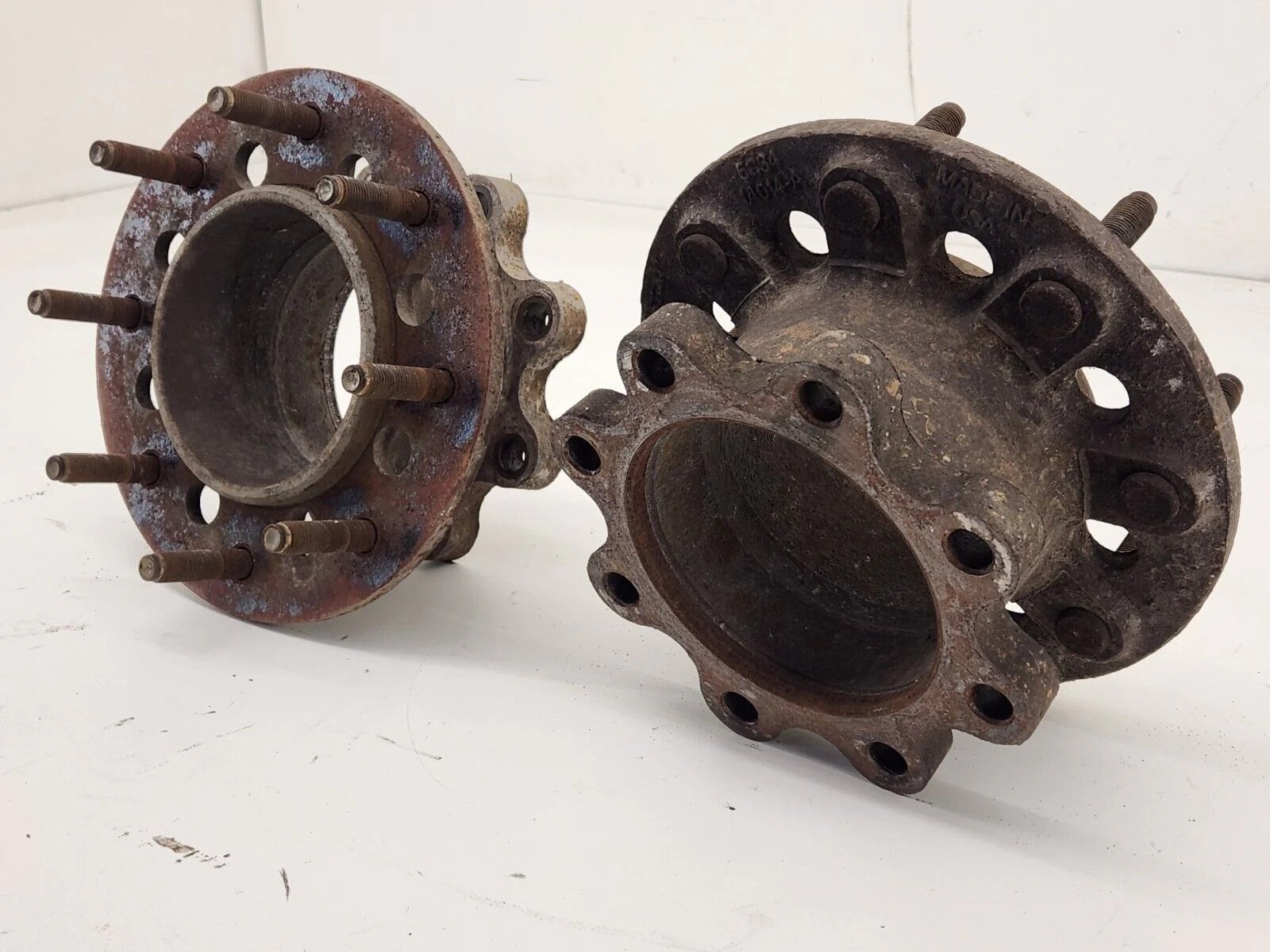 Second image of 2005-2016 Ford F250 F350SD 8 Lug Front Axle Dually Wheel Hub Extension DRW, Set of 2