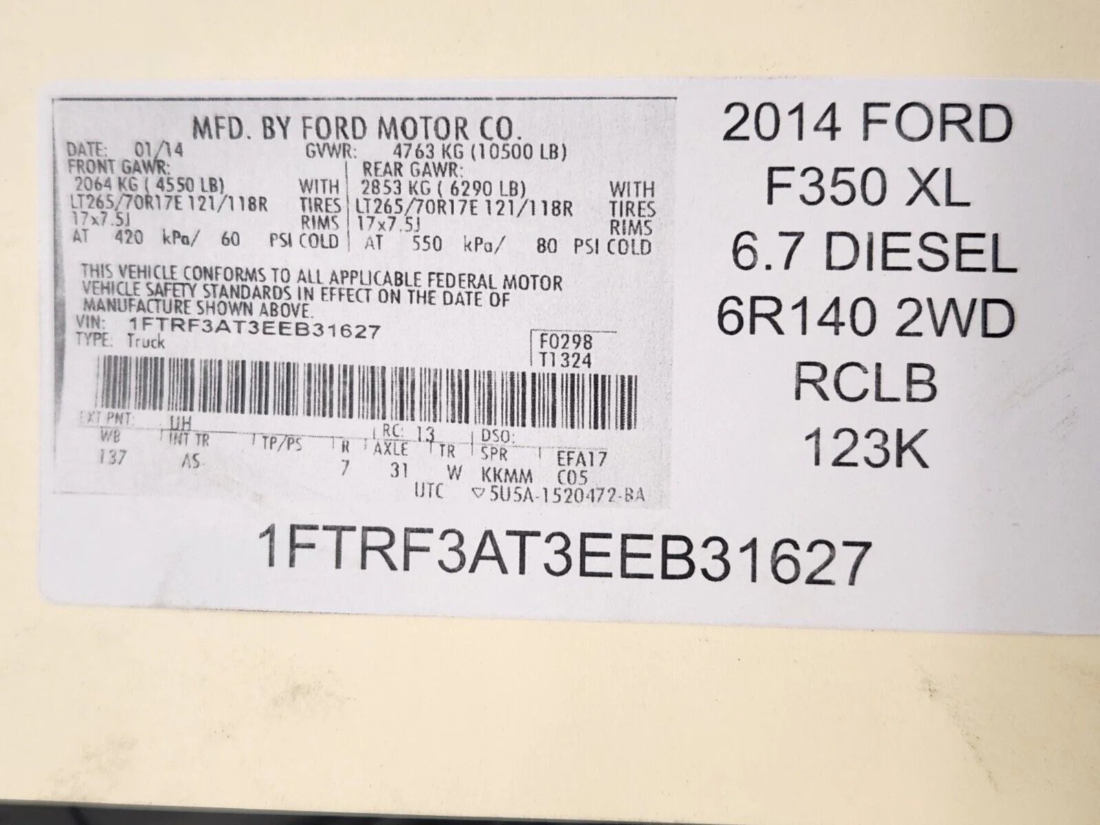 Second image of 2011-2016 Ford F250 F350 SD 6.7L HVAC Heater Housing Box BC3Z-19B555-K OEM ATC
